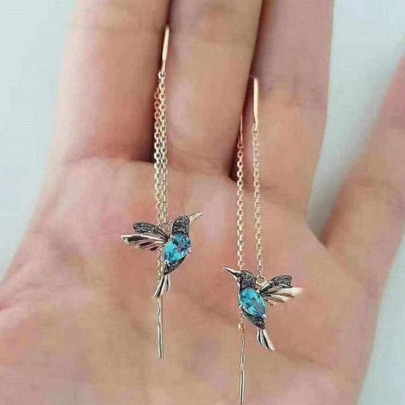 Ailes de Colibri - Pendientes Elegantes con esmalte y cristales