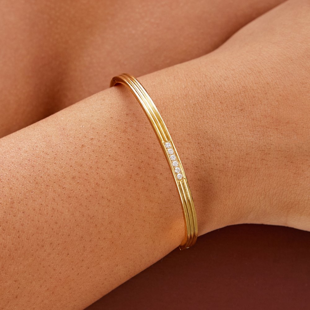 Pulsera rígida con cristales