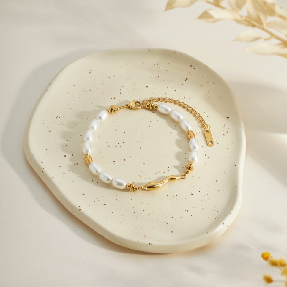 Pulsera de perlas frescas