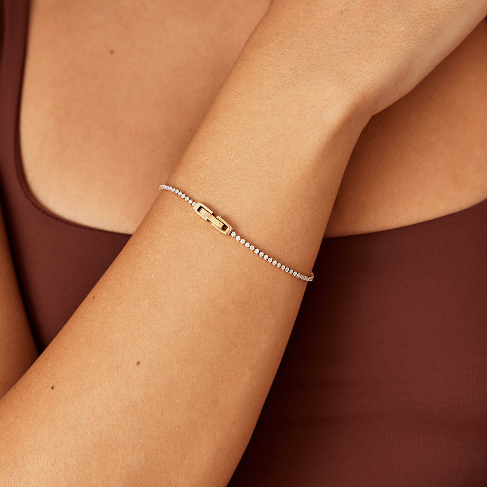 Pulsera de oro cristal
