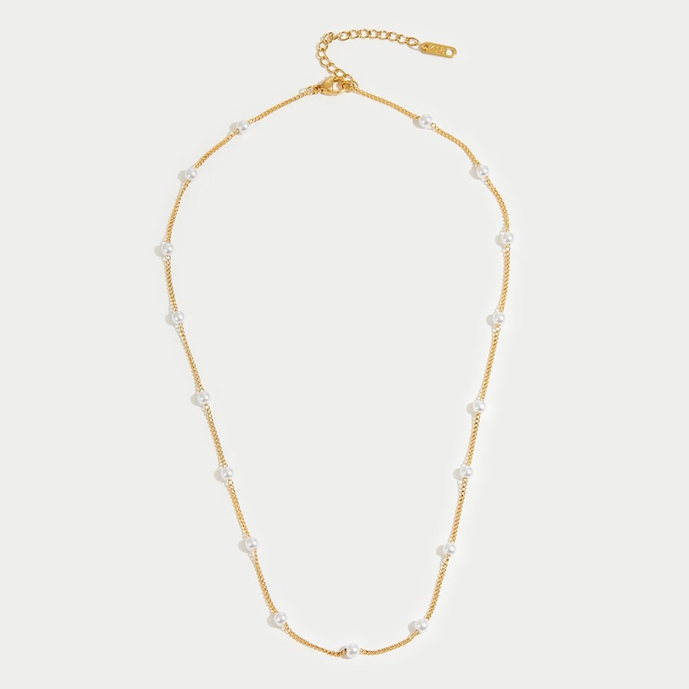 Collar de Perlas de Oro Reina