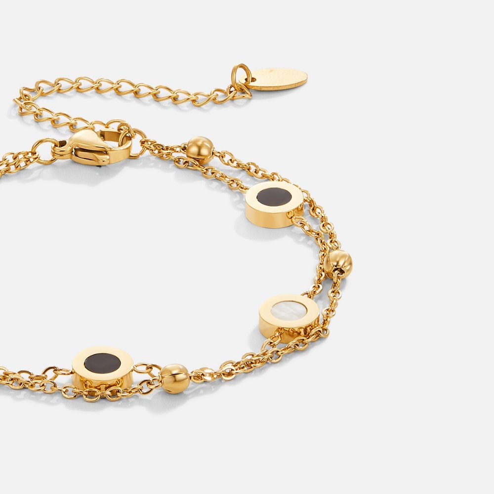 Pulsera de piedra blanca y negra