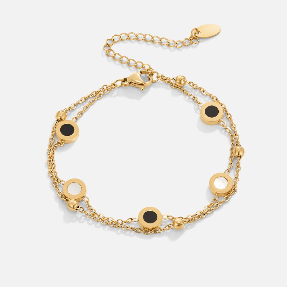 Pulsera de piedra blanca y negra
