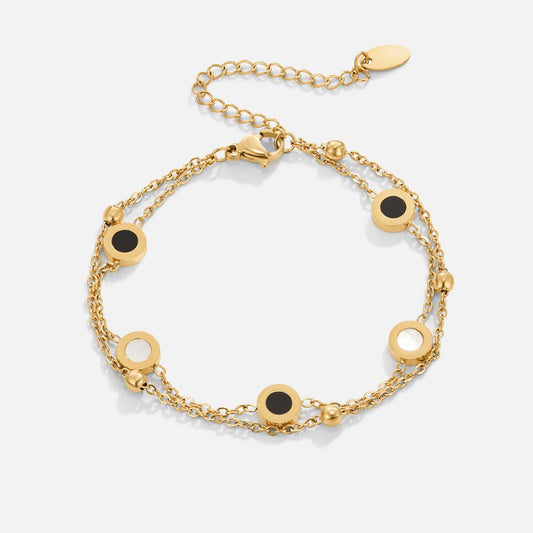Pulsera de piedra blanca y negra