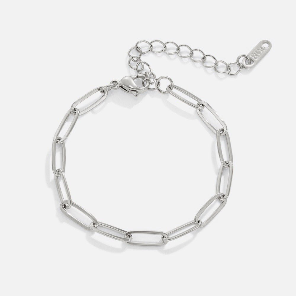 Pulsera de plata con cierre de clip
