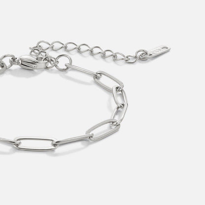 Pulsera de plata con cierre de clip