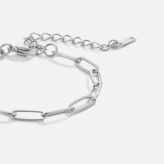 Pulsera de plata con cierre de clip