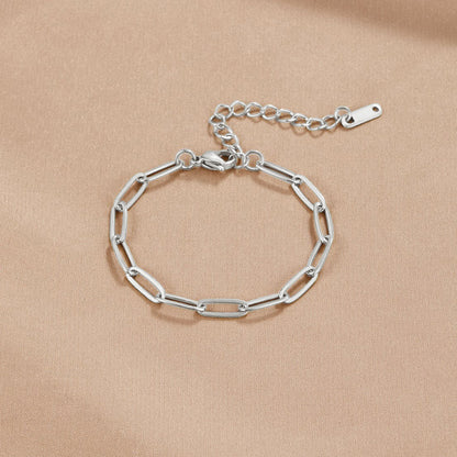 Pulsera de plata con cierre de clip
