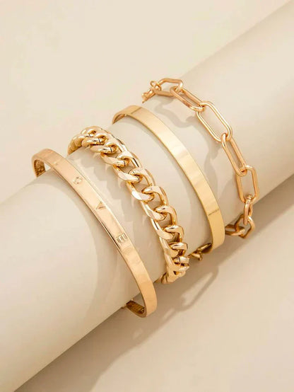 Elegante set de pulseras de oro
