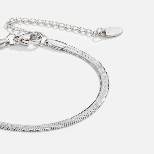 Pulsera de plata con cadena de eslabones de serpiente