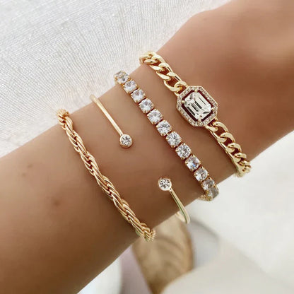 Bliss - Conjunto de pulsera en oro de 18 quilates radiante