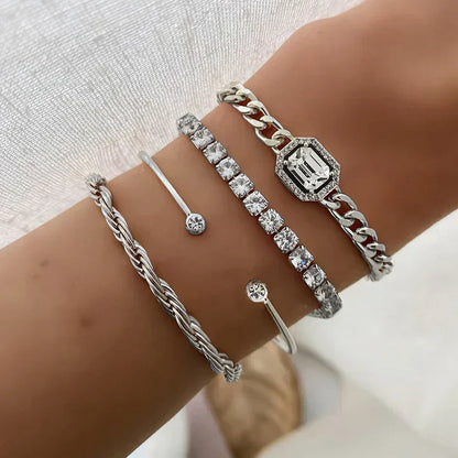 Bliss - Conjunto de pulsera en oro de 18 quilates radiante