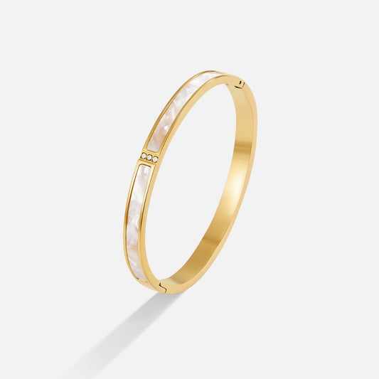 Pulsera rígida de oro blanco